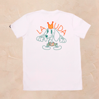 Camiseta blanca con diseño de Pistacho de perro salchicha con corona, 100% algodón.