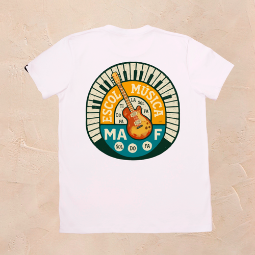 Camiseta con estampado escola de musica