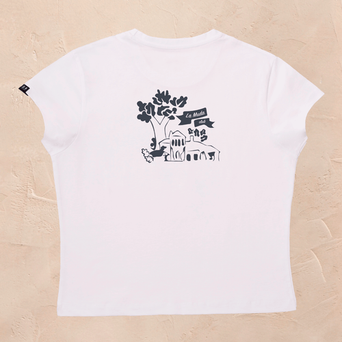 camiseta de mujer con estampado de la muda