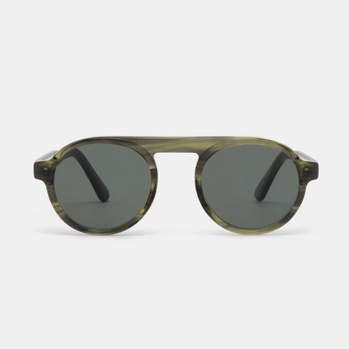 gafas de sol verde texturizado con lente redondeada para adulto