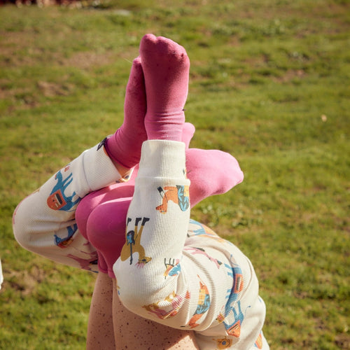 Dos pares de calcetines de niño y niña Rosa - La Muda Club