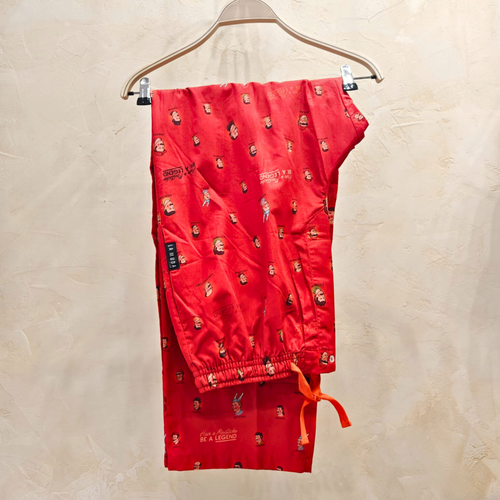 Pantalón de pijama largo con estampado divertido arte pop muvember,de social mood, hecho en Villaconejos.