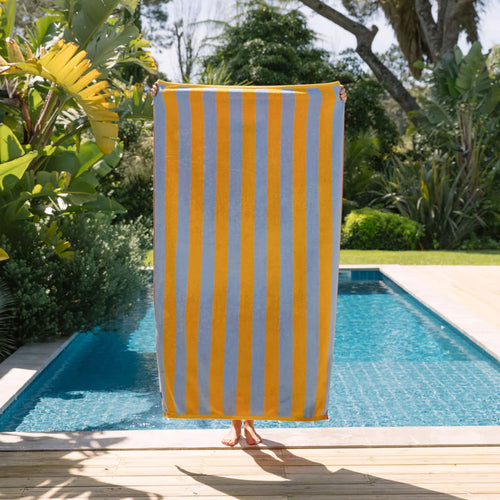 Toalla de playa Amarillo con Azul y Rojo con Amarillo – 100% algodón