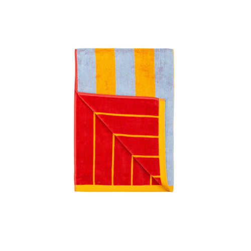 Toalla de playa Amarillo con Azul y Rojo con Amarillo – 100% algodón